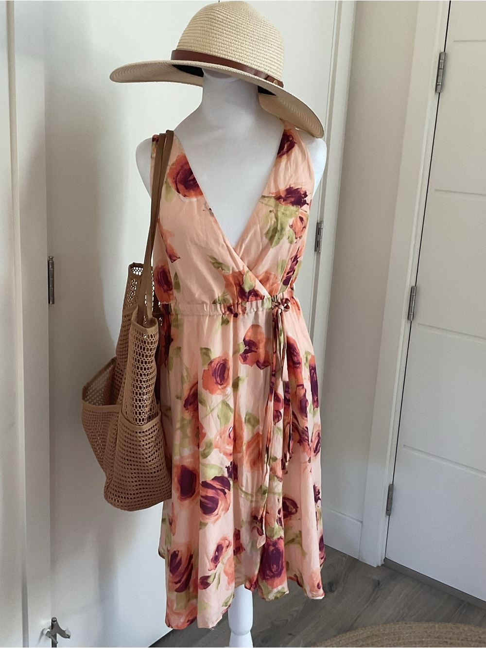 Tommy Bahama Cotton & Silk Cream and Floral Dress.